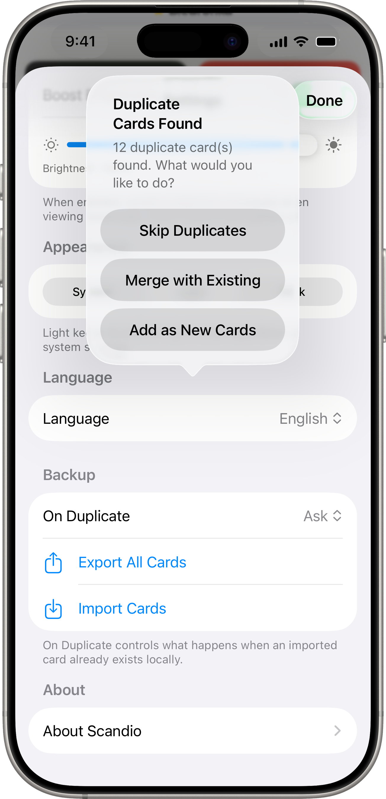 Duplicate-handling confirmation dialog